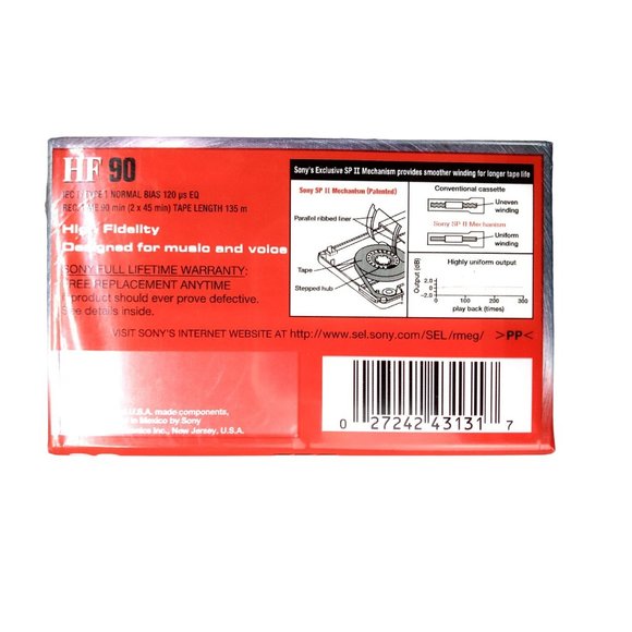 Sony Audio Cassettes Blank Tapes High Fidelity 90 Minutes Lot Of 5 Sealed New - Picture 3 of 3